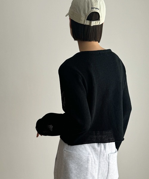 CANAL JEAN（キャナルジーン）の「El mar　サマーVネックカーディガン（カーディガン/ボレロ・レディース・ベージュ/ブラック/ホワイト・ONE SIZE）」の22枚目の写真