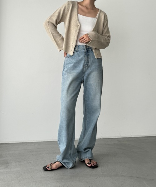 CANAL JEAN（キャナルジーン）の「El mar　サマーVネックカーディガン（カーディガン/ボレロ・レディース・ベージュ/ブラック/ホワイト・ONE SIZE）」の6枚目の写真