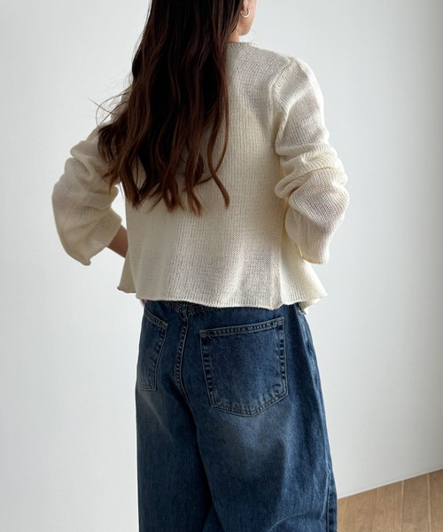 CANAL JEAN（キャナルジーン）の「El mar　サマーVネックカーディガン（カーディガン/ボレロ・レディース・ベージュ/ブラック/ホワイト・ONE SIZE）」の8枚目の写真