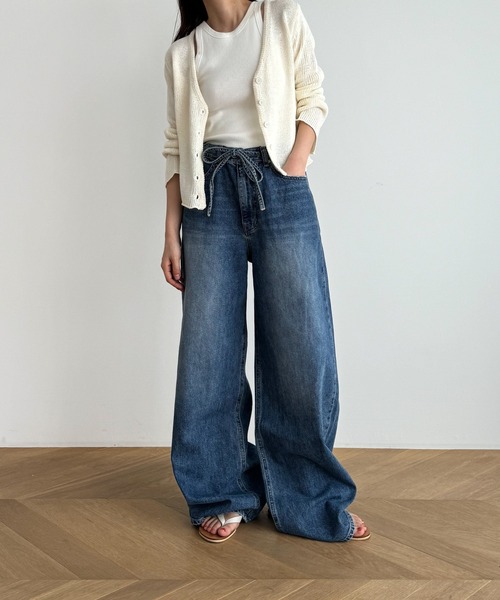 CANAL JEAN（キャナルジーン）の「El mar　サマーVネックカーディガン（カーディガン/ボレロ・レディース・ベージュ/ブラック/ホワイト・ONE SIZE）」の9枚目の写真