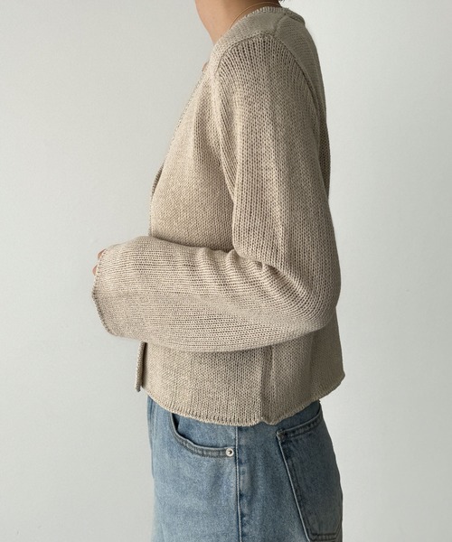 CANAL JEAN（キャナルジーン）の「El mar　サマーVネックカーディガン（カーディガン/ボレロ・レディース・ベージュ/ブラック/ホワイト・ONE SIZE）」の15枚目の写真