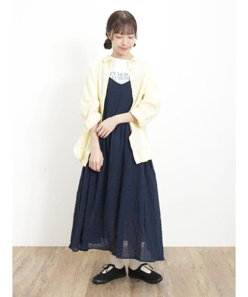 Samansa Mos2（サマンサ モスモス）の「リネン柄アソートシャツ（シャツ/ブラウス・レディース・ピンク/オフホワイト/イエロー/グリーン/サックスブルー/ブラウン・F）」の9枚目の写真