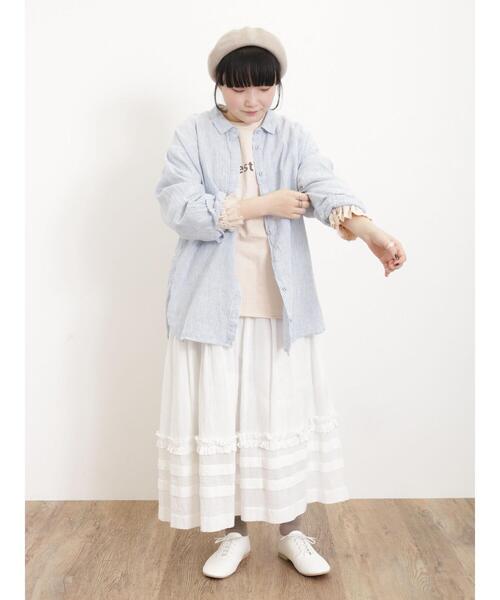 Samansa Mos2（サマンサ モスモス）の「リネン柄アソートシャツ（シャツ/ブラウス・レディース・ピンク/オフホワイト/イエロー/グリーン/サックスブルー/ブラウン・F）」の15枚目の写真