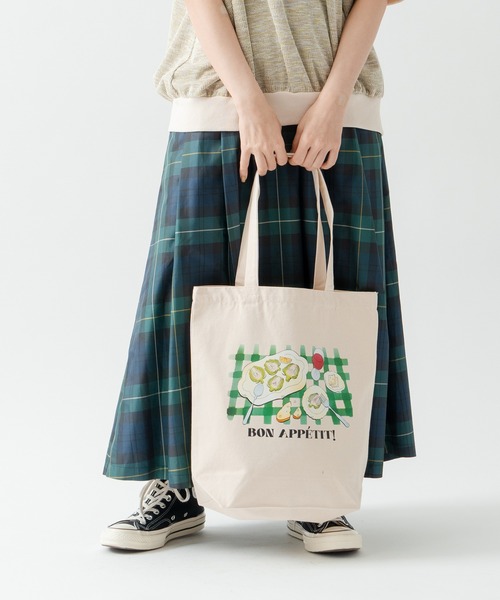 Kelen（ケレン）の「「KELEN/ケレン」シェフズディナープリントトート / ARTI TOTE（トートバッグ・レディース・ナチュラル/ピンク/サックスブルー・FREE）」の4枚目の写真