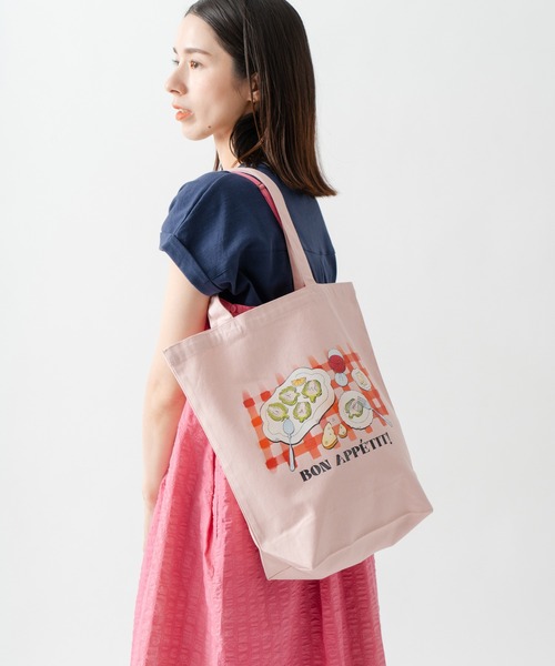 Kelen（ケレン）の「「KELEN/ケレン」シェフズディナープリントトート / ARTI TOTE（トートバッグ・レディース・ナチュラル/ピンク/サックスブルー・FREE）」の8枚目の写真