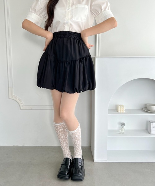 Loueme(ルエム)の「バルーンミニスカート(スカート・レディース・ホワイト/ブラック・FREE)」の7枚目の写真