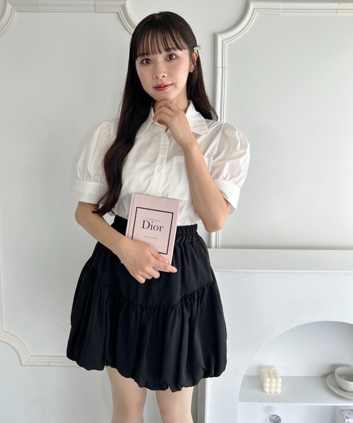 Loueme(ルエム)の「バルーンミニスカート(スカート・レディース・ホワイト/ブラック・FREE)」の3枚目の写真