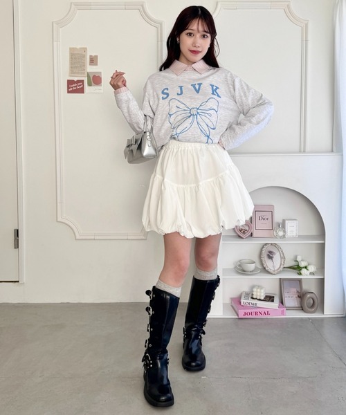 Loueme(ルエム)の「バルーンミニスカート(スカート・レディース・ホワイト/ブラック・FREE)」の18枚目の写真