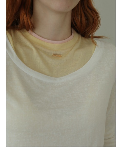 AMAIL（アマイル）の「Layered millefeuille cloth（Tシャツ/カットソー・レディース・ホワイト/ベージュ・FREE）」の17枚目の写真