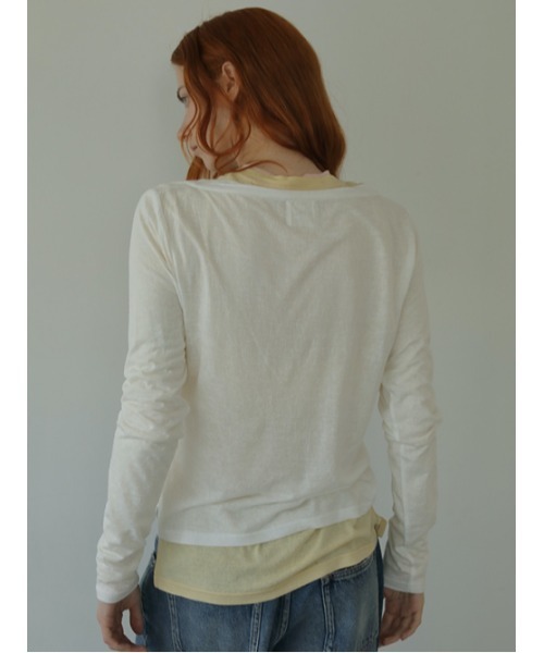 AMAIL（アマイル）の「Layered millefeuille cloth（Tシャツ/カットソー・レディース・ホワイト/ベージュ・FREE）」の19枚目の写真