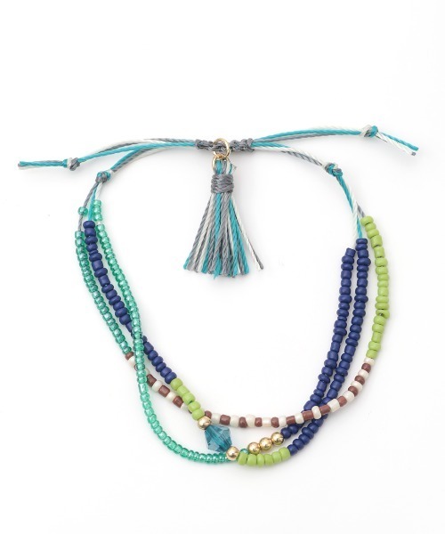 チチカカ（チチカカ）の「タッセルビーズブレスレット（ブレスレット・レディース・ブルー/ブラウン・FREE）」の4枚目の写真