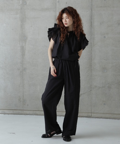 rbby ROSEBUD（アールビーバイローズバッド）の「(rbby ROSEBUD)サッカーイージーパンツ（その他パンツ・レディース・ホワイト/ブラック/ブルー・FREE）」の22枚目の写真