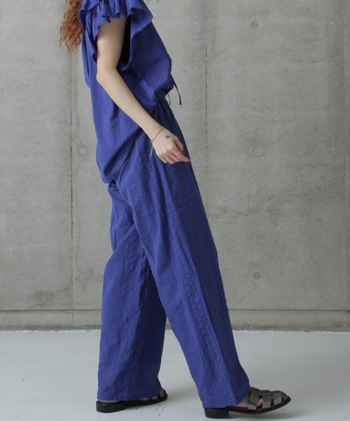 rbby ROSEBUD（アールビーバイローズバッド）の「(rbby ROSEBUD)サッカーイージーパンツ（その他パンツ・レディース・ホワイト/ブラック/ブルー・FREE）」の13枚目の写真