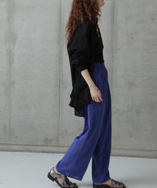 rbby ROSEBUD（アールビーバイローズバッド）の「(rbby ROSEBUD)サッカーイージーパンツ（その他パンツ・レディース・ホワイト/ブラック/ブルー・FREE）」の16枚目の写真