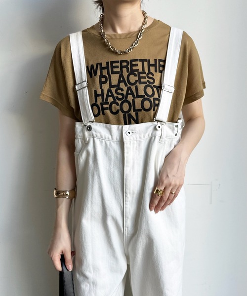 DouDou(ドゥドゥ)の「前後2WAYメッセージロゴニット(ニット/セーター・レディース・オフホワイト/チャコールグレー/オリーブ・FREE)」の20枚目の写真