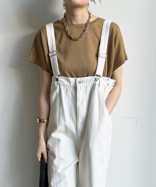 DouDou(ドゥドゥ)の「前後2WAYメッセージロゴニット(ニット/セーター・レディース・オフホワイト/チャコールグレー/オリーブ・FREE)」の21枚目の写真