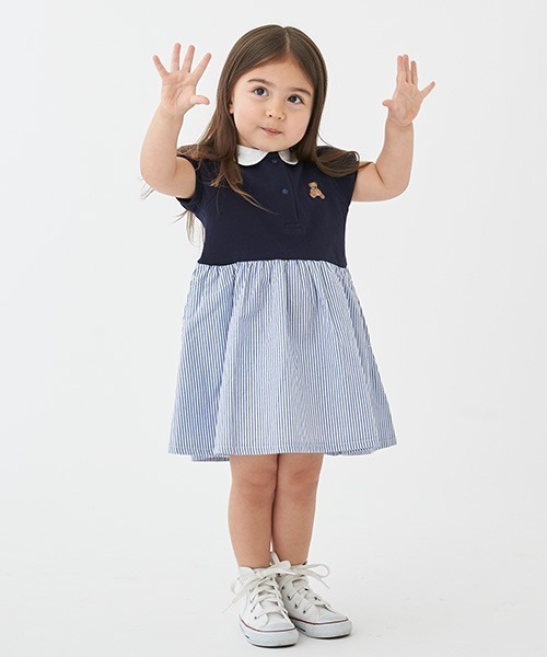 Fendi Kids ワンピース 4A クマプリント セール】【リンク】くまポロワンピース(キッズ)（シャツワンピース