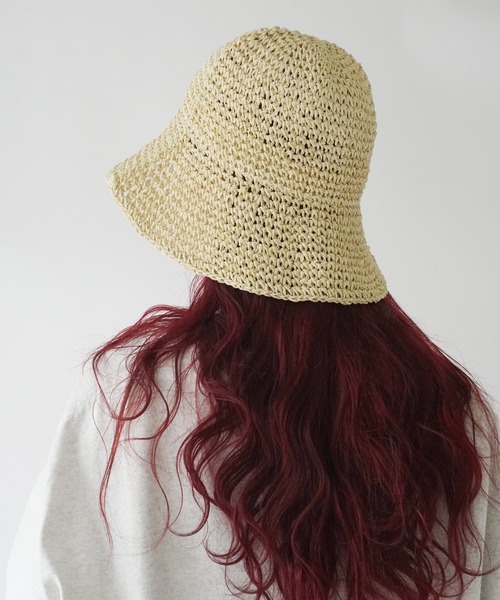 Jelly moo（ジェリームー）の「【 Jelly moo / ジェリームー 】 ナチュラル 麦わら ペーパーハット #（ニットキャップ/ビーニー・レディース・ライトベージュ/ベージュ・FREE）」の2枚目の写真