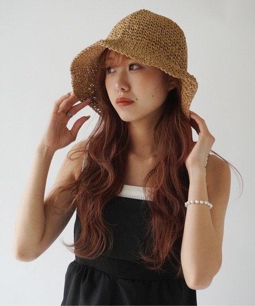 Jelly moo（ジェリームー）の「【 Jelly moo / ジェリームー 】 ナチュラル 麦わら ペーパーハット #（ニットキャップ/ビーニー・レディース・ライトベージュ/ベージュ・FREE）」の3枚目の写真
