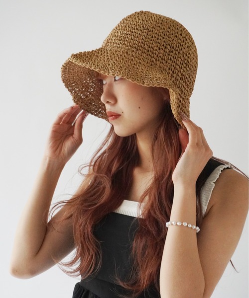 Jelly moo（ジェリームー）の「【 Jelly moo / ジェリームー 】 ナチュラル 麦わら ペーパーハット #（ニットキャップ/ビーニー・レディース・ライトベージュ/ベージュ・FREE）」の5枚目の写真