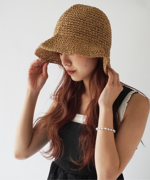 Jelly moo（ジェリームー）の「【 Jelly moo / ジェリームー 】 ナチュラル 麦わら ペーパーハット #（ニットキャップ/ビーニー・レディース・ライトベージュ/ベージュ・FREE）」の6枚目の写真