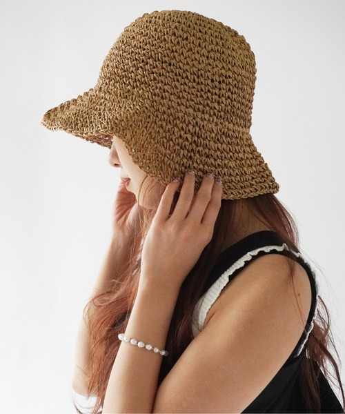 Jelly moo（ジェリームー）の「【 Jelly moo / ジェリームー 】 ナチュラル 麦わら ペーパーハット #（ニットキャップ/ビーニー・レディース・ライトベージュ/ベージュ・FREE）」の7枚目の写真