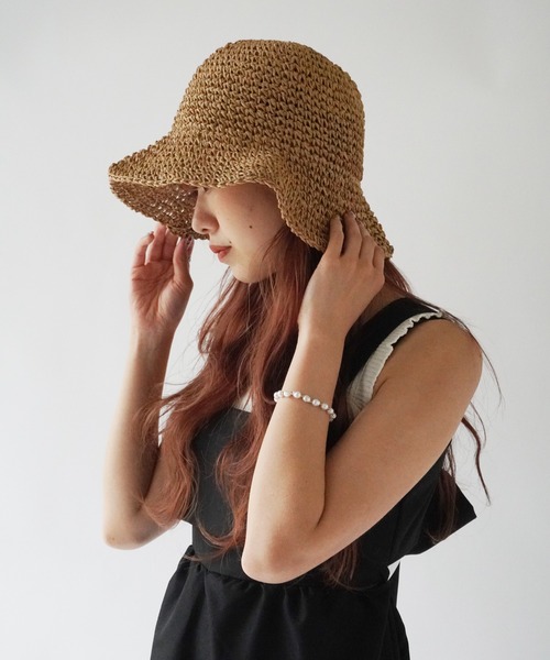 Jelly moo（ジェリームー）の「【 Jelly moo / ジェリームー 】 ナチュラル 麦わら ペーパーハット #（ニットキャップ/ビーニー・レディース・ライトベージュ/ベージュ・FREE）」の8枚目の写真