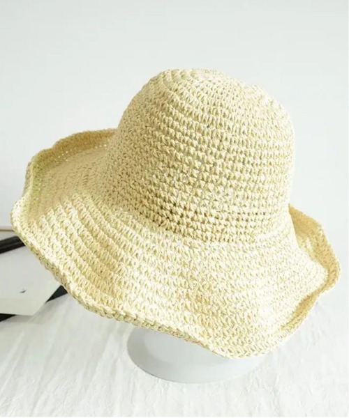 Jelly moo（ジェリームー）の「【 Jelly moo / ジェリームー 】 ナチュラル 麦わら ペーパーハット #（ニットキャップ/ビーニー・レディース・ライトベージュ/ベージュ・FREE）」の12枚目の写真