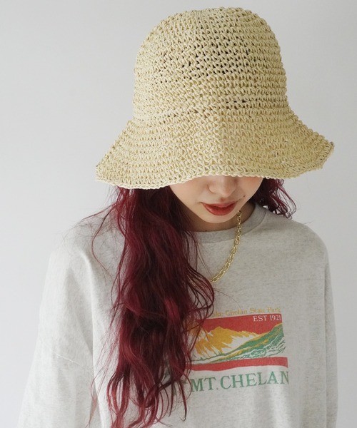 Jelly moo（ジェリームー）の「【 Jelly moo / ジェリームー 】 ナチュラル 麦わら ペーパーハット #（ニットキャップ/ビーニー・レディース・ライトベージュ/ベージュ・FREE）」の16枚目の写真