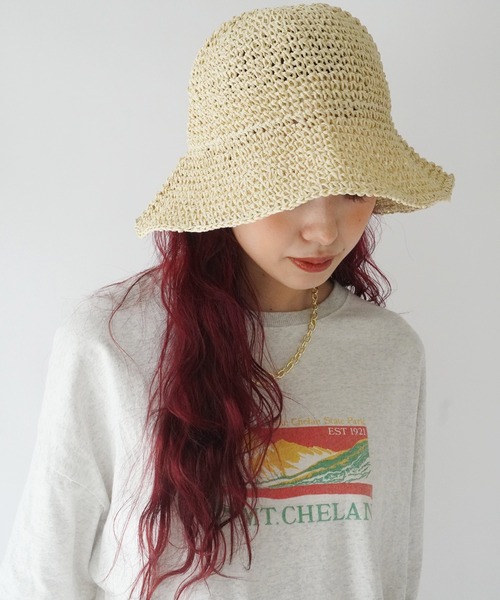 Jelly moo（ジェリームー）の「【 Jelly moo / ジェリームー 】 ナチュラル 麦わら ペーパーハット #（ニットキャップ/ビーニー・レディース・ライトベージュ/ベージュ・FREE）」の13枚目の写真