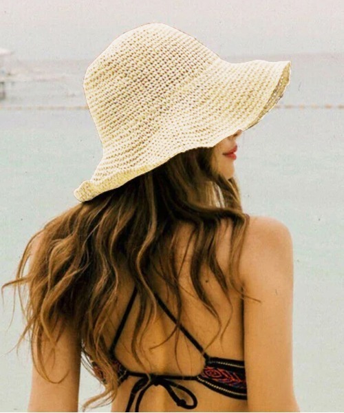 Jelly moo（ジェリームー）の「【 Jelly moo / ジェリームー 】 ナチュラル 麦わら ペーパーハット #（ニットキャップ/ビーニー・レディース・ライトベージュ/ベージュ・FREE）」の21枚目の写真