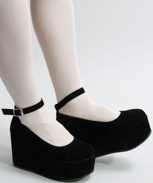 WEGO（ウィゴー）の「WEGO/厚底ウェッジパンプス（パンプス・レディース・ワイン/ブラック/キャメル/ブラック系その他・LARGE/MEDIUM/SMALL）」の2枚目の写真