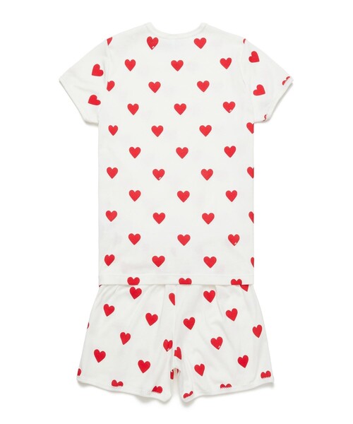 PETIT BATEAU（プチバトー）の「プリント半袖パジャマ（ルームウェア/パジャマ・レディース・ホワイト×レッド・SMALL/MEDIUM/LARGE/X-LARGE）」の3枚目の写真
