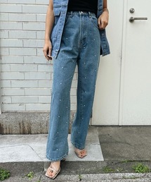 esutoreja | ラインストーンデニムパンツ(デニムパンツ)