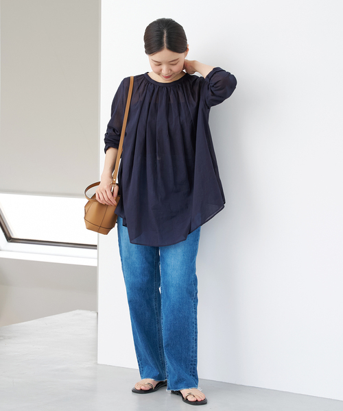 IENA（イエナ）の「《追加》コットンボイルギャザーブラウス（シャツ