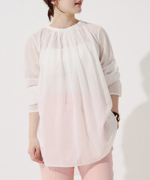 IENA（イエナ）の「《追加》コットンボイルギャザーブラウス（シャツ
