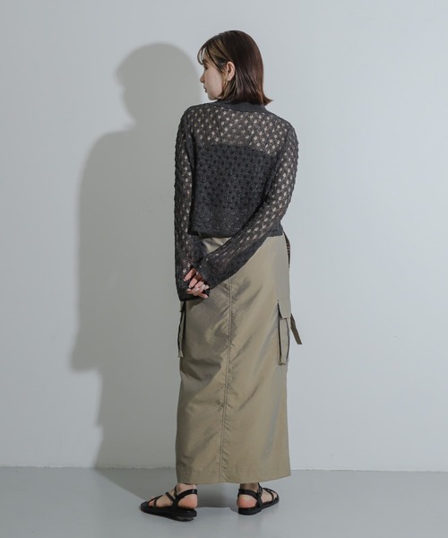 SENSE OF PLACE by URBAN RESEARCH（センスオブプレイスバイアーバンリサーチ）の「ベルトツキミリタリースリットスカート（スカート・レディース・チャコールグレー/ピンク/ベージュ・ONE）」の7枚目の写真