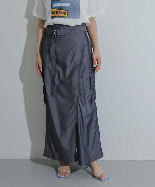 SENSE OF PLACE by URBAN RESEARCH（センスオブプレイスバイアーバンリサーチ）の「ベルトツキミリタリースリットスカート（スカート・レディース・チャコールグレー/ピンク/ベージュ・ONE）」の16枚目の写真