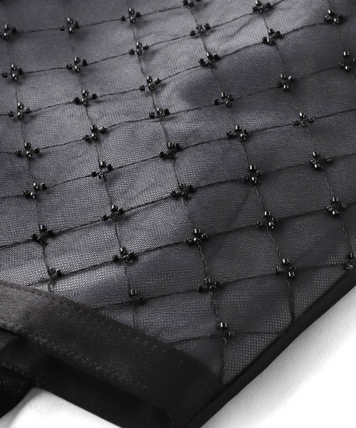 ANEMONE（アネモネ）の「ビーズ×チュールサブバッグ（ハンドバッグ・レディース・ベージュ/ブラック/シルバー・FREE）」の10枚目の写真