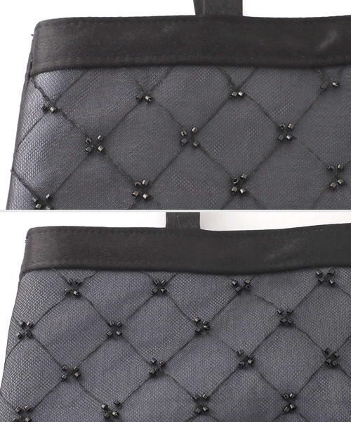 ANEMONE（アネモネ）の「ビーズ×チュールサブバッグ（ハンドバッグ・レディース・ベージュ/ブラック/シルバー・FREE）」の11枚目の写真