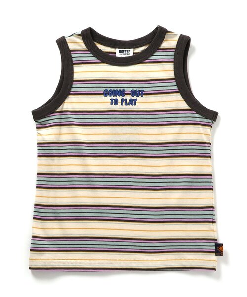 BREEZE(ブリーズ)の「マルチボーダータンクトップ(タンクトップ・キッズ・アイボリー/サックスブルー・80/90/100/110/120/130/140)」の4枚目の写真