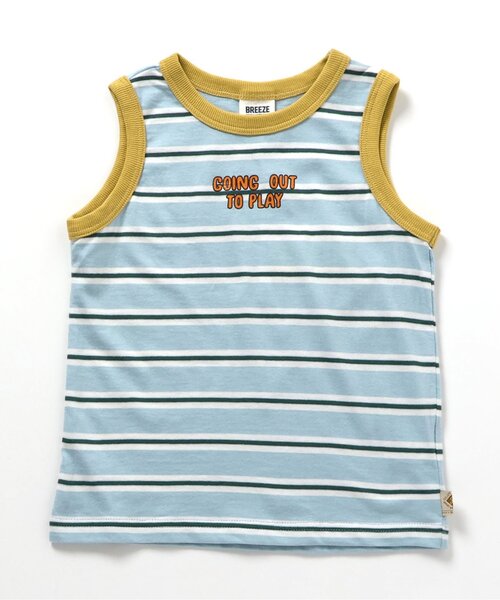 BREEZE(ブリーズ)の「マルチボーダータンクトップ(タンクトップ・キッズ・アイボリー/サックスブルー・80/90/100/110/120/130/140)」の5枚目の写真
