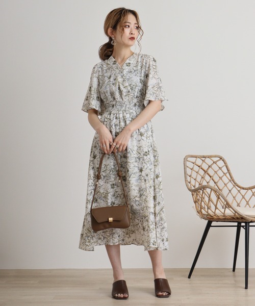 MARBLE WALTS（マーブルワルツ）の「MARBLE WALTZ　ウエストシャーリング半袖ワンピース（ワンピース・レディース・ピンクベージュ/ブラック/キナリ/ベージュ・M）」の2枚目の写真