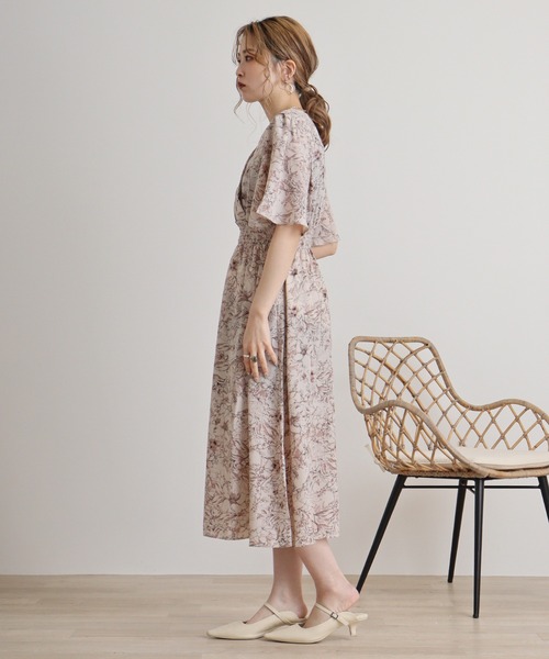 MARBLE WALTS（マーブルワルツ）の「MARBLE WALTZ　ウエストシャーリング半袖ワンピース（ワンピース・レディース・ピンクベージュ/ブラック/キナリ/ベージュ・M）」の18枚目の写真