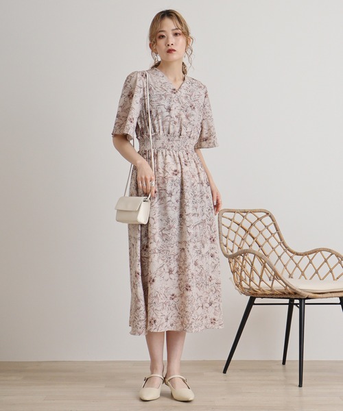 MARBLE WALTS（マーブルワルツ）の「MARBLE WALTZ　ウエストシャーリング半袖ワンピース（ワンピース・レディース・ピンクベージュ/ブラック/キナリ/ベージュ・M）」の17枚目の写真