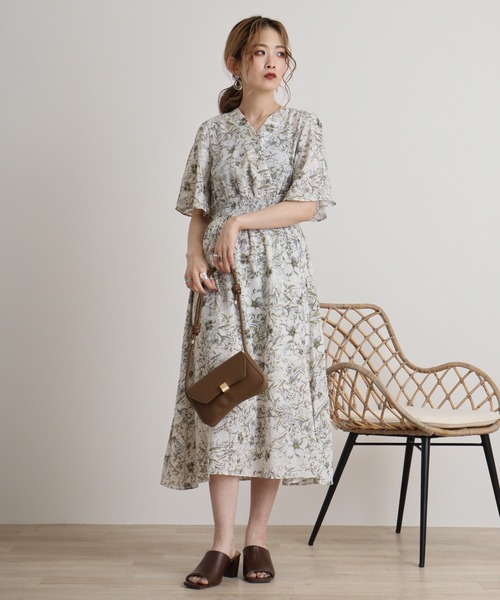 MARBLE WALTS（マーブルワルツ）の「MARBLE WALTZ　ウエストシャーリング半袖ワンピース（ワンピース・レディース・ピンクベージュ/ブラック/キナリ/ベージュ・M）」の5枚目の写真