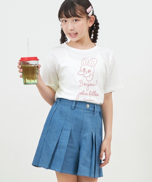 trois lapins kp（トロワラパンケーピー）の「プリーツショートパンツ(140～160)（その他パンツ・キッズ・サックスブルー/ブルー・140cm/150cm/160cm）」の6枚目の写真