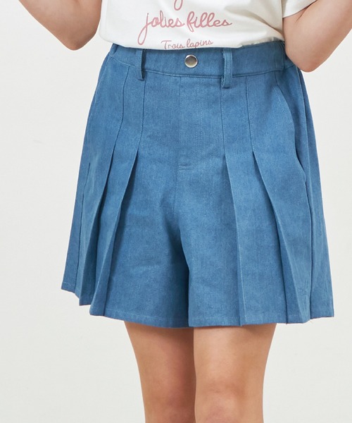 trois lapins kp（トロワラパンケーピー）の「プリーツショートパンツ(140～160)（その他パンツ・キッズ・サックスブルー/ブルー・140cm/150cm/160cm）」の10枚目の写真