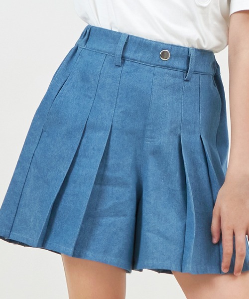 trois lapins kp（トロワラパンケーピー）の「プリーツショートパンツ(140～160)（その他パンツ・キッズ・サックスブルー/ブルー・140cm/150cm/160cm）」の11枚目の写真