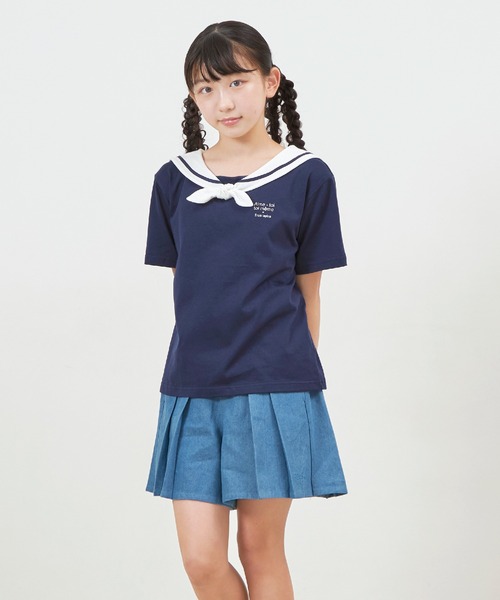 trois lapins kp（トロワラパンケーピー）の「プリーツショートパンツ(140～160)（その他パンツ・キッズ・サックスブルー/ブルー・140cm/150cm/160cm）」の12枚目の写真